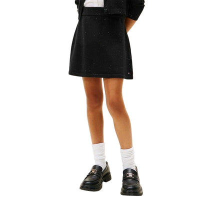 Black - Side - Tommy Hilfiger Girls Knitted Regular Mini Skirt