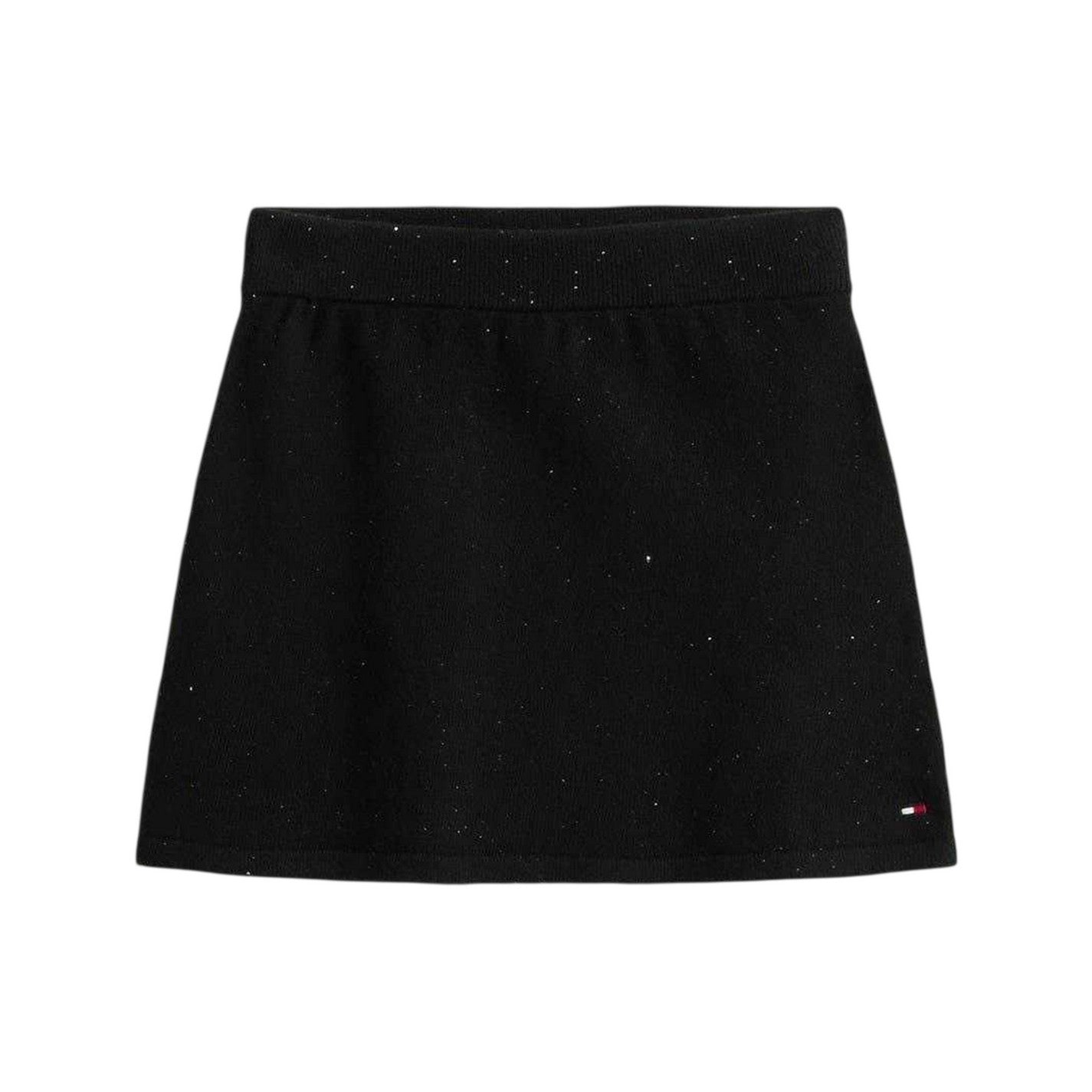Black - Front - Tommy Hilfiger Girls Knitted Regular Mini Skirt