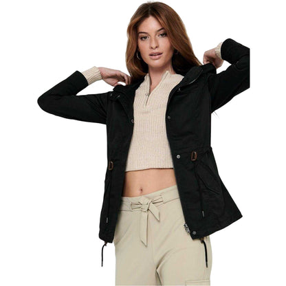Black - Lifestyle - Only Womens-Ladies Hooded Parka