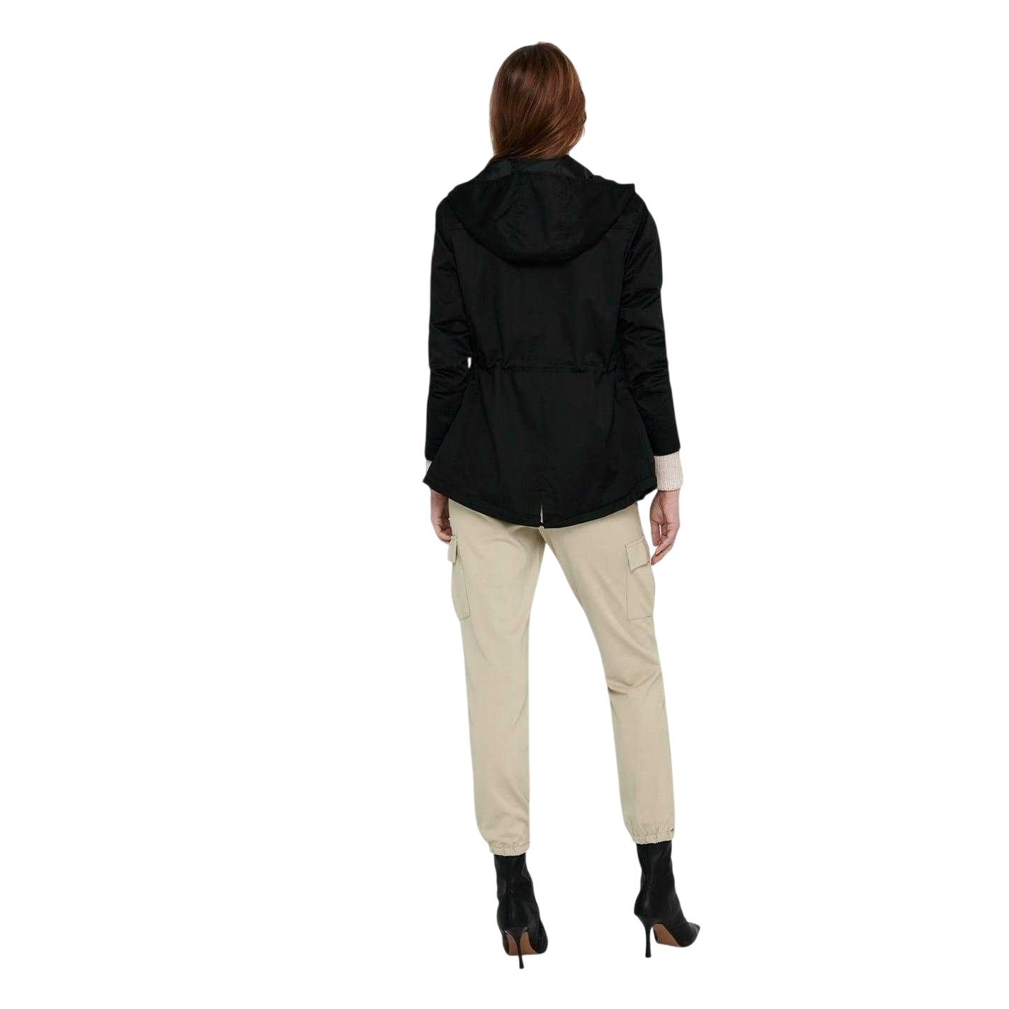 Black - Pack Shot - Only Womens-Ladies Hooded Parka