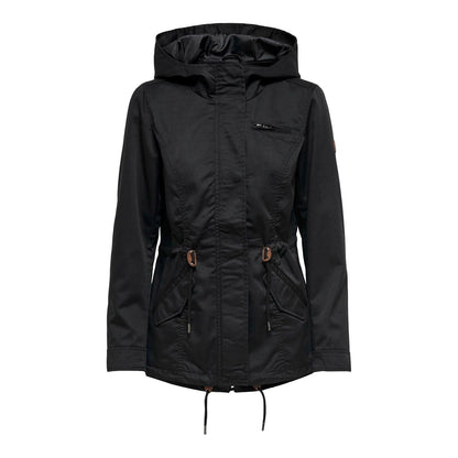 Black - Front - Only Womens-Ladies Hooded Parka
