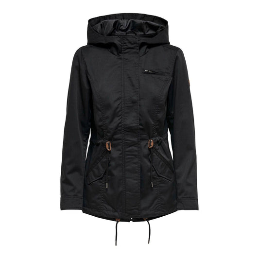 Black - Front - Only Womens-Ladies Hooded Parka