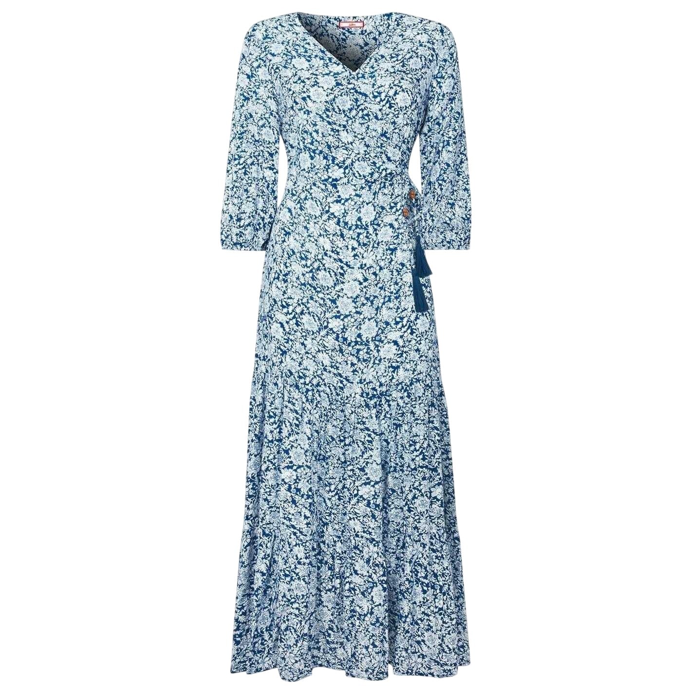 Blue - Front - Joe Browns Womens-Ladies Flowers Wrap Maxi Dress