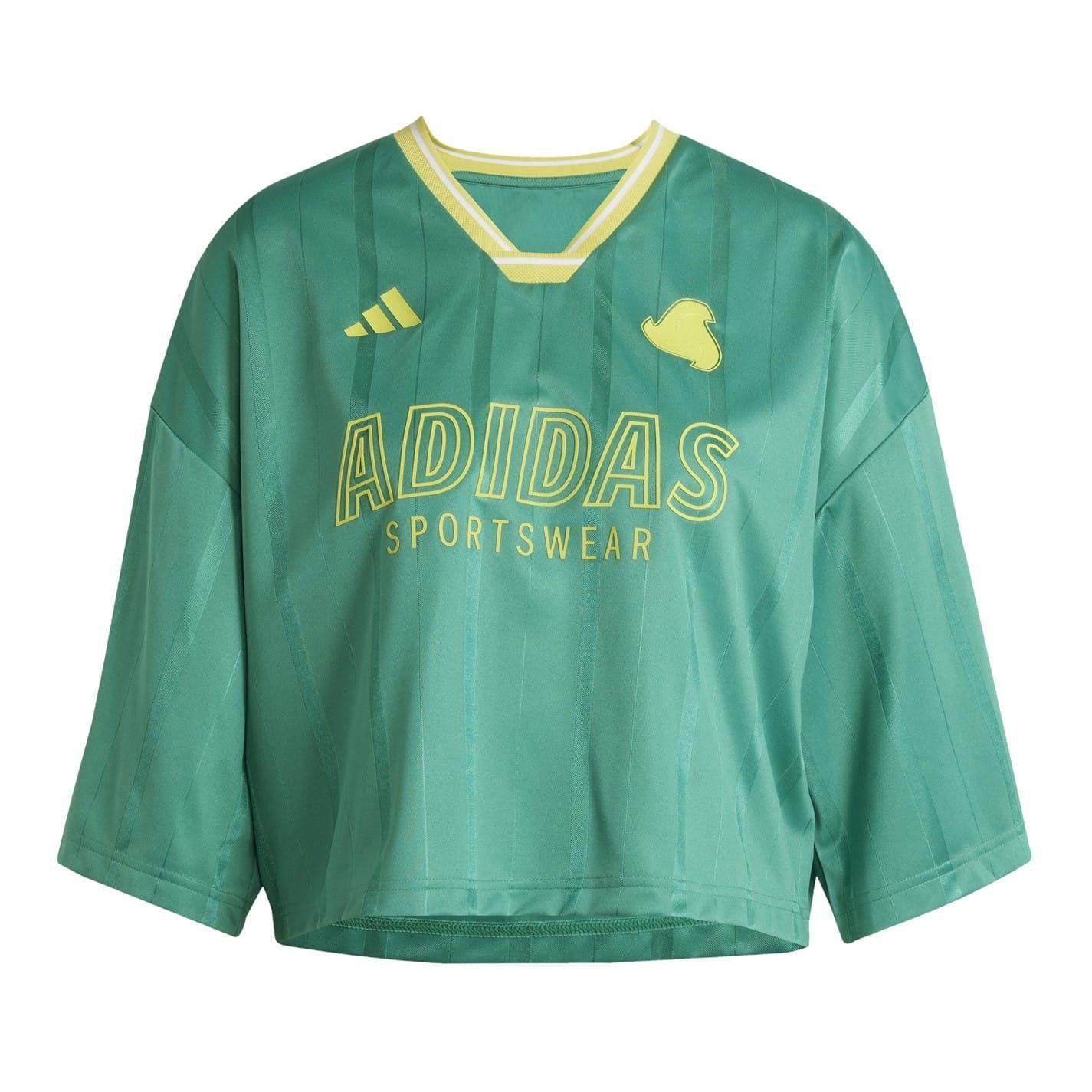 Green-Black - Front - Adidas Womens-Ladies Tiro Oversized Jersey