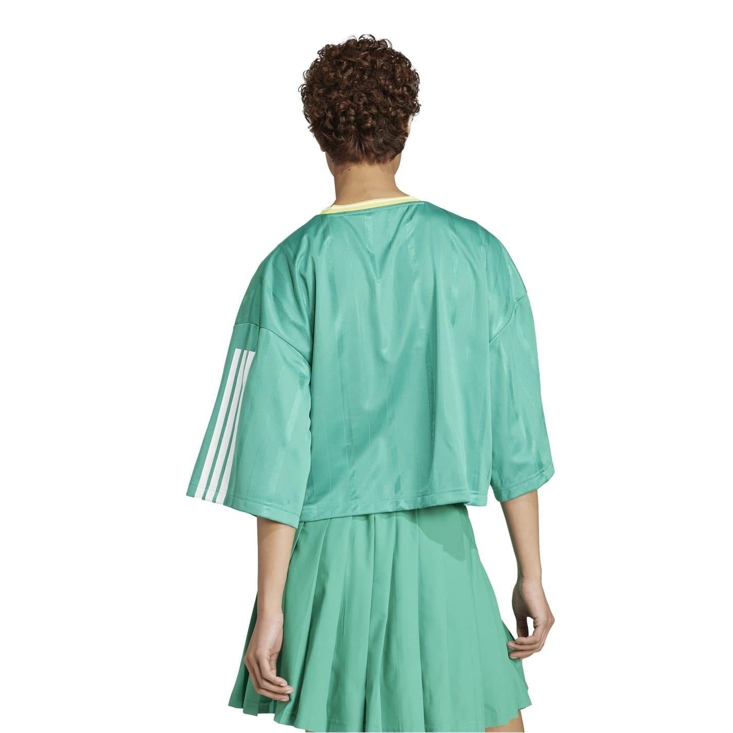 Green-Black - Back - Adidas Womens-Ladies Tiro Oversized Jersey
