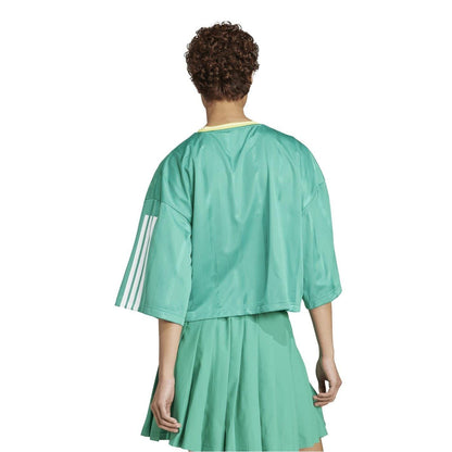 Green-Black - Back - Adidas Womens-Ladies Tiro Oversized Jersey