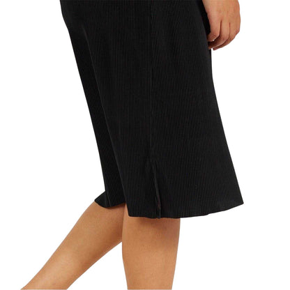 Black - Side - Brave Soul Womens-Ladies Plisse Midi Skirt