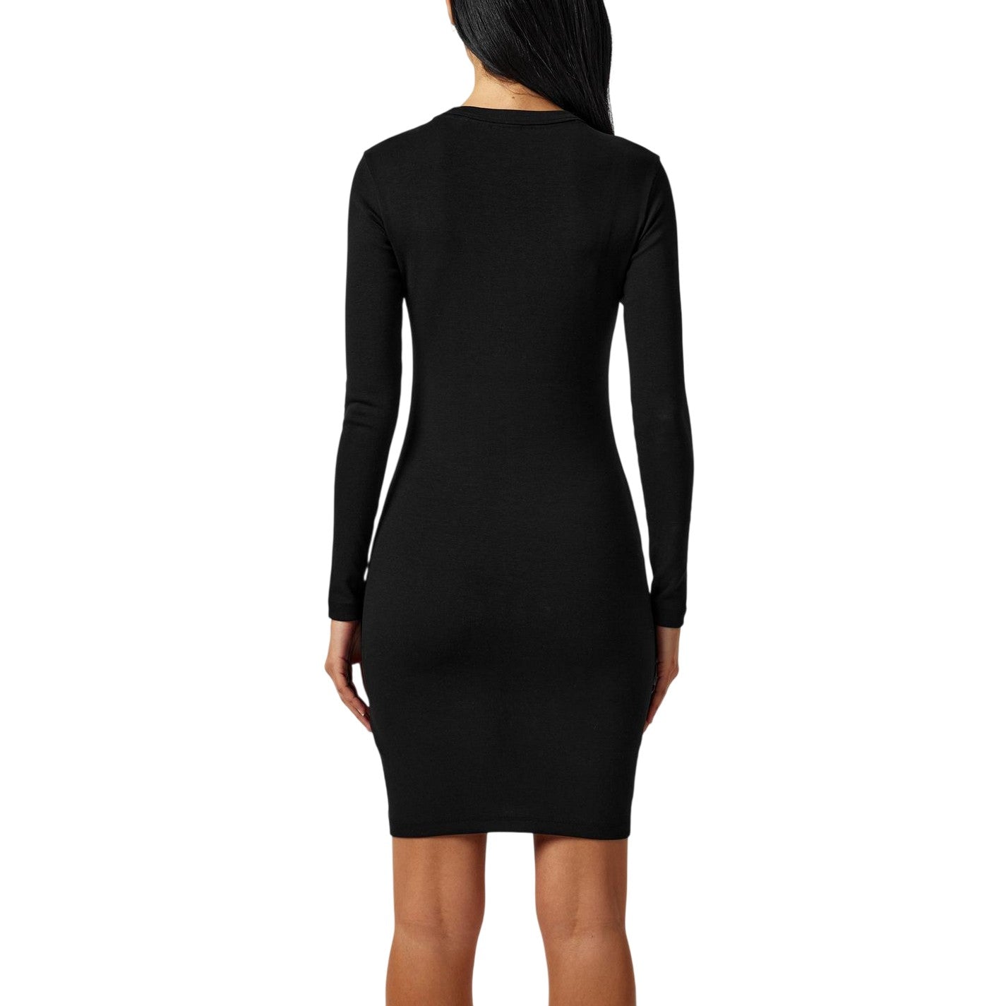 Black - Lifestyle - Hugo Womens-Ladies Crew Neck Long-Sleeved Bodycon Dress
