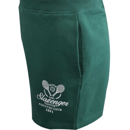 Green - Side - Slazenger Womens-Ladies Elasticated Waist Tennis Shorts