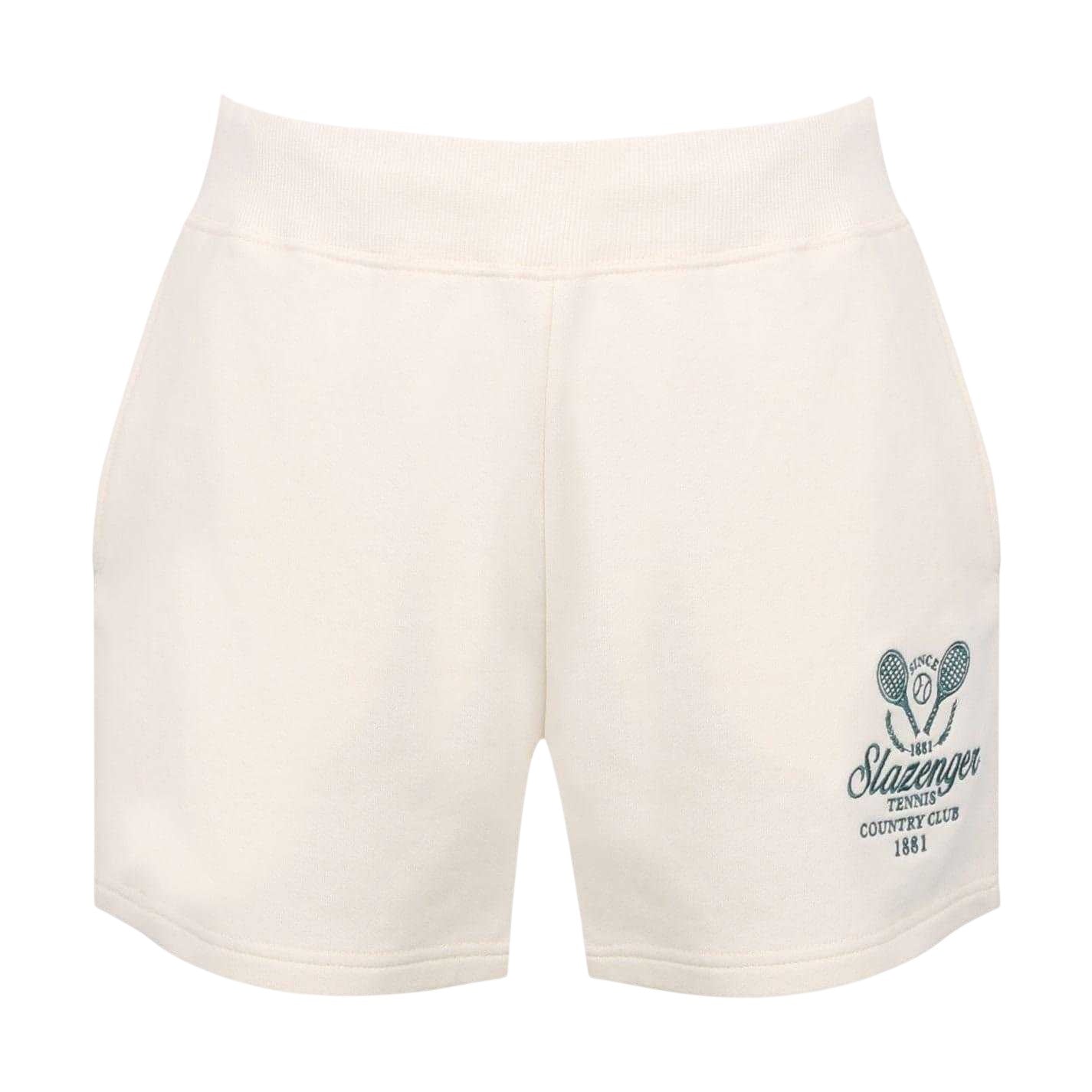 White - Front - Slazenger Womens-Ladies Elasticated Waist Tennis Shorts