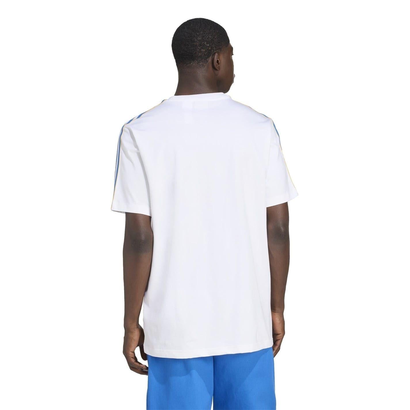 White-Blue - Back - Adidas Mens Real Madrid CF T-Shirt