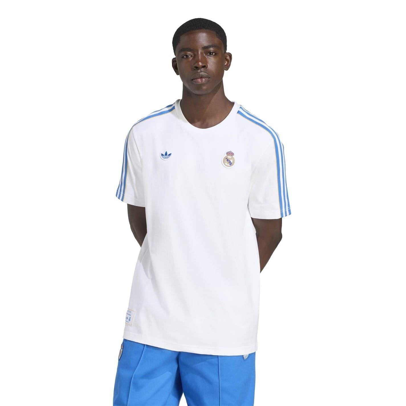 White-Blue - Lifestyle - Adidas Mens Real Madrid CF T-Shirt