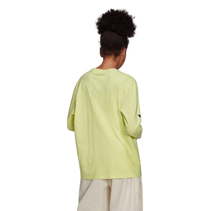 Yellow - Back - Adidas Womens-Ladies Always Original Long-Sleeved T-Shirt