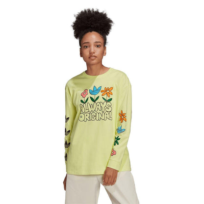 Yellow - Lifestyle - Adidas Womens-Ladies Always Original Long-Sleeved T-Shirt