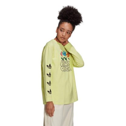 Yellow - Pack Shot - Adidas Womens-Ladies Always Original Long-Sleeved T-Shirt