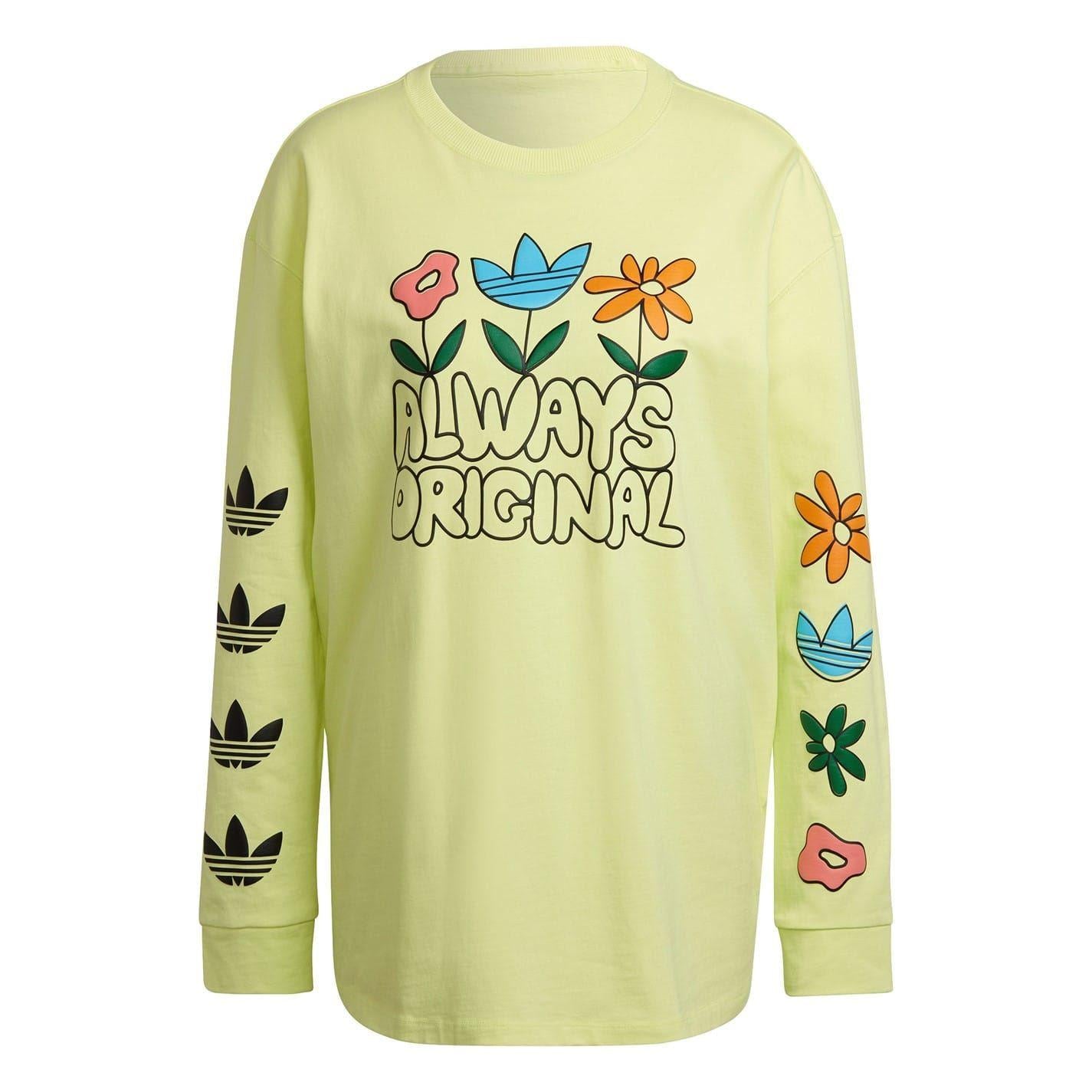 Yellow - Front - Adidas Womens-Ladies Always Original Long-Sleeved T-Shirt