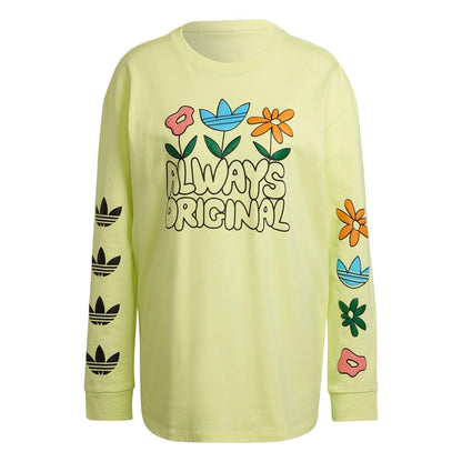 Yellow - Front - Adidas Womens-Ladies Always Original Long-Sleeved T-Shirt