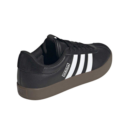 Core Black-White - Back - Adidas Womens-Ladies VL Court 3.0 Suede Flat Trainers