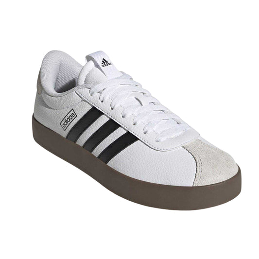 White-Core Black - Front - Adidas Womens-Ladies VL Court 3.0 Suede Flat Trainers