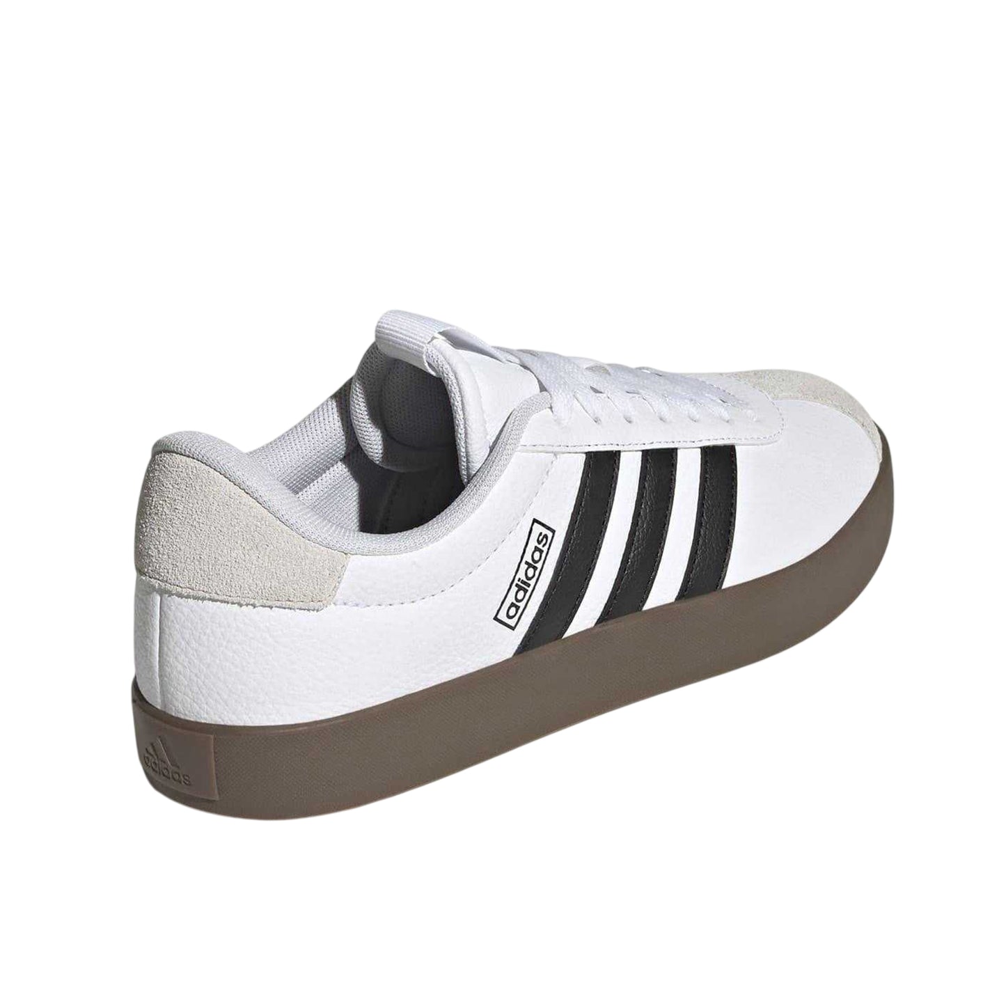 White-Core Black - Back - Adidas Womens-Ladies VL Court 3.0 Suede Flat Trainers