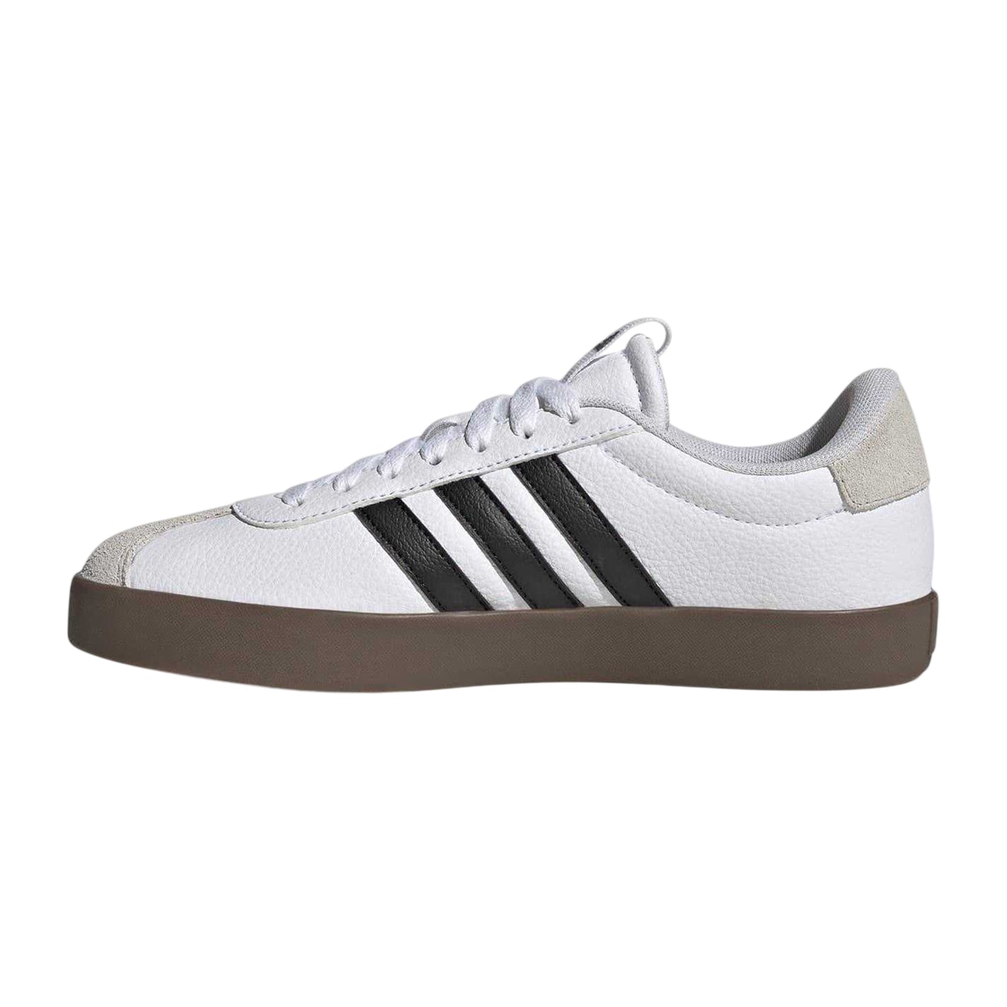 White-Core Black - Side - Adidas Womens-Ladies VL Court 3.0 Suede Flat Trainers