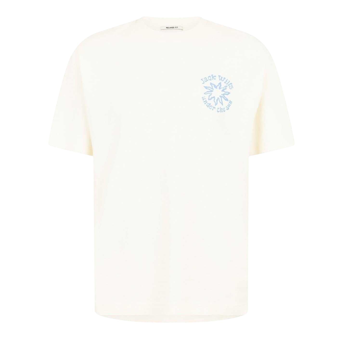 Bone - Front - Jack Wills Mens Sun Regular T-Shirt