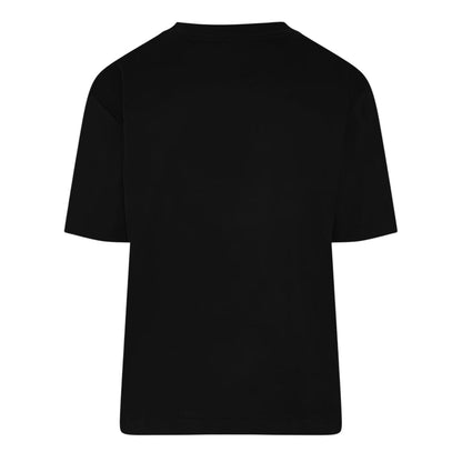 Black - Back - Calvin Klein Womens-Ladies Lettering Boxy Short-Sleeved T-Shirt