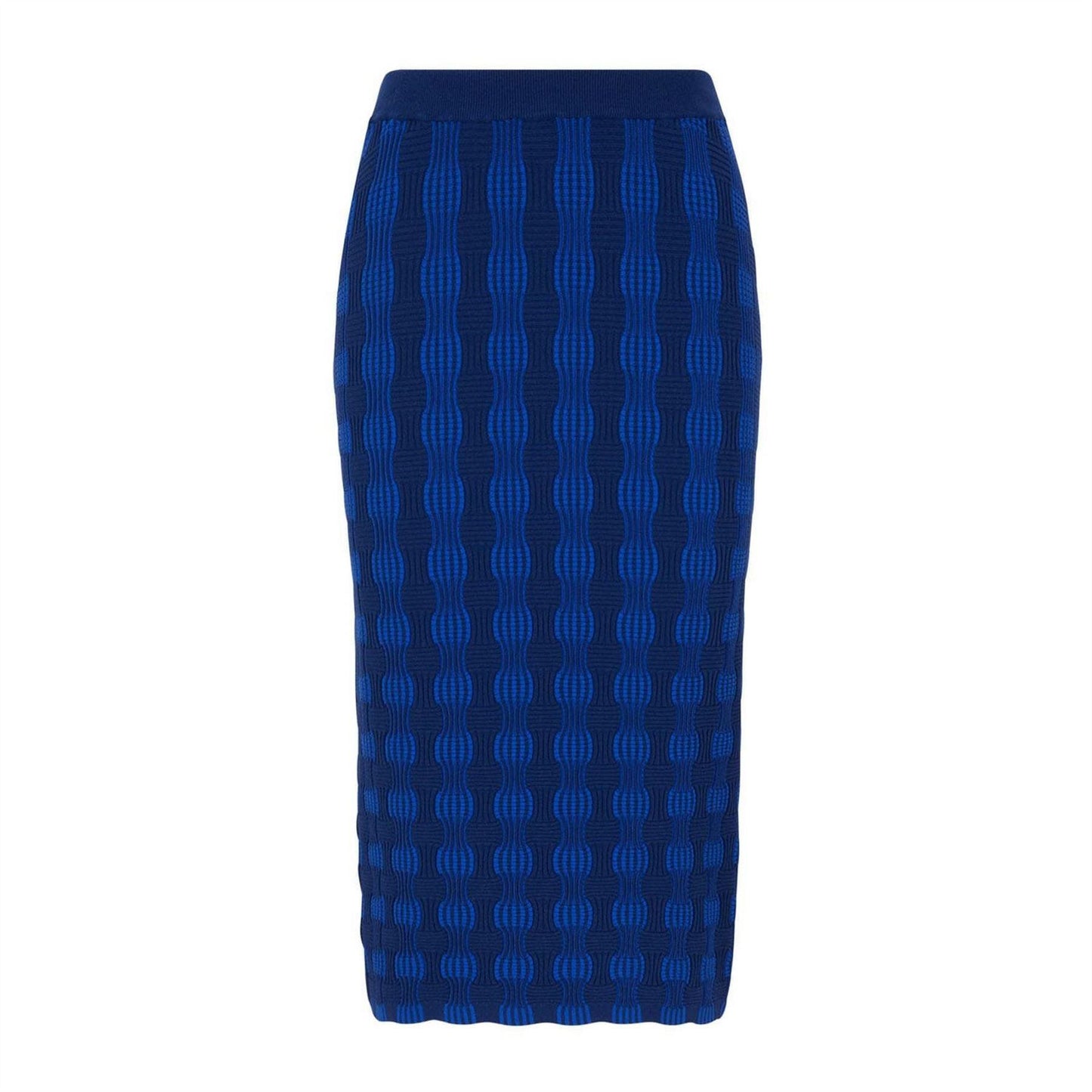 Blue-Black - Front - Boss Womens-Ladies Patterned Midi Skirt
