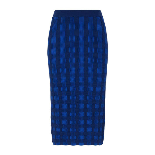 Blue-Black - Front - Boss Womens-Ladies Patterned Midi Skirt