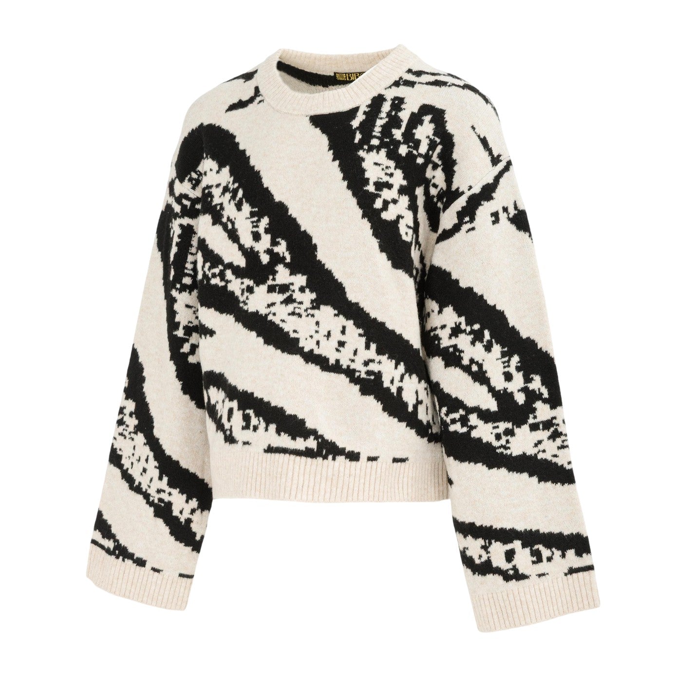 Beige-Black - Side - Biba Womens-Ladies Zebra Print Jumper