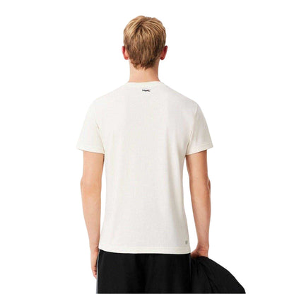 White - Back - Lacoste Mens Crocodile Print Jersey T-Shirt