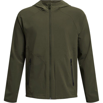 Green - Front - Under Armour Childrens-Kids Hooded Fleece Jacket