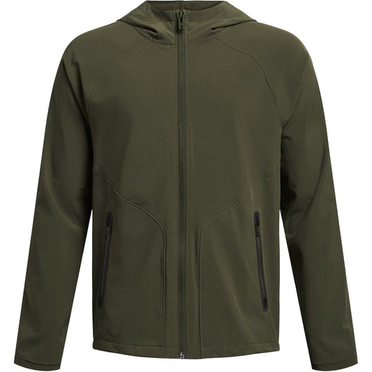 Green - Front - Under Armour Childrens-Kids Hooded Fleece Jacket