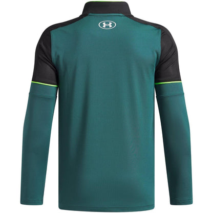 Green - Back - Under Armour Childrens-Kids Quarter Zip Training Track Top