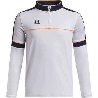 White-Navy - Front - Under Armour Childrens-Kids Quarter Zip Training Track Top