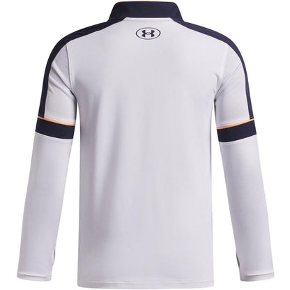 White-Navy - Back - Under Armour Childrens-Kids Quarter Zip Training Track Top