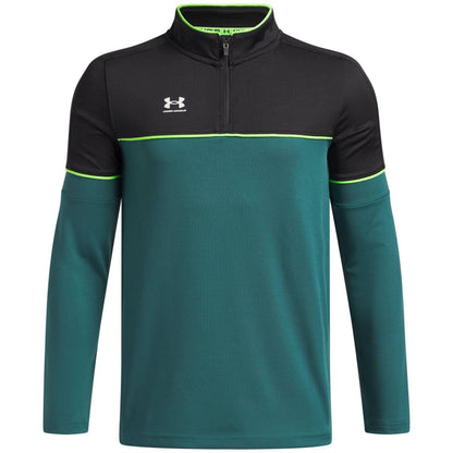 Green - Front - Under Armour Childrens-Kids Quarter Zip Training Track Top