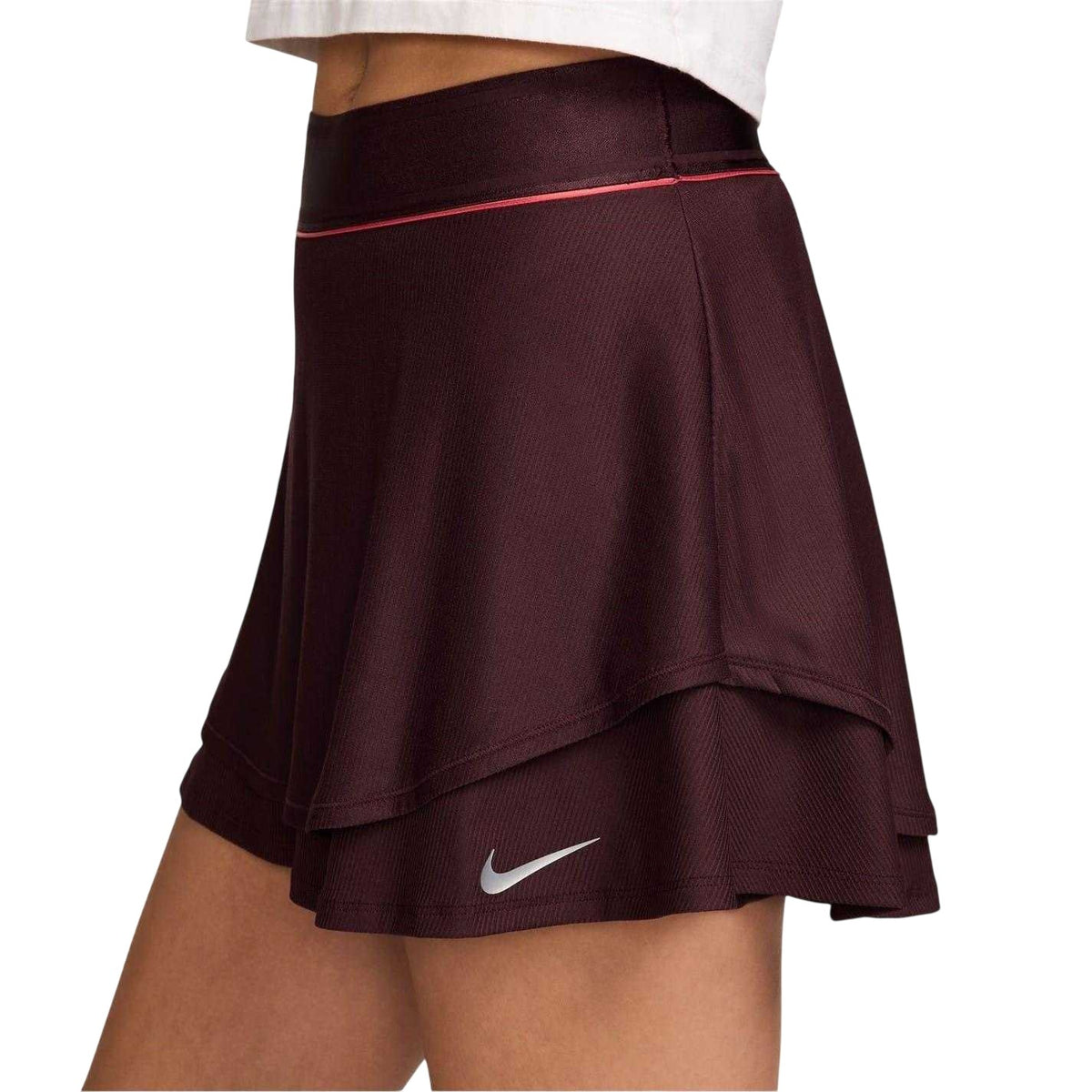 Burgundy - Side - Nike Womens-Ladies New York Grand Slam Fitted Skirt
