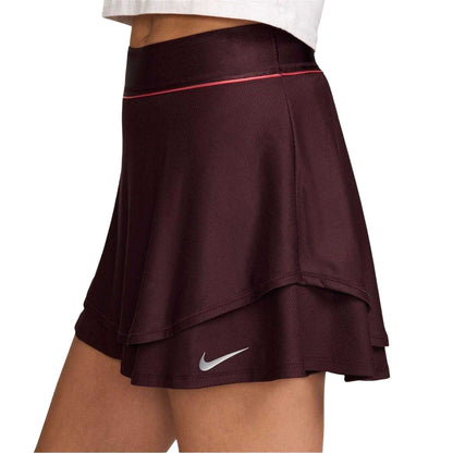 Burgundy - Side - Nike Womens-Ladies New York Grand Slam Fitted Skirt