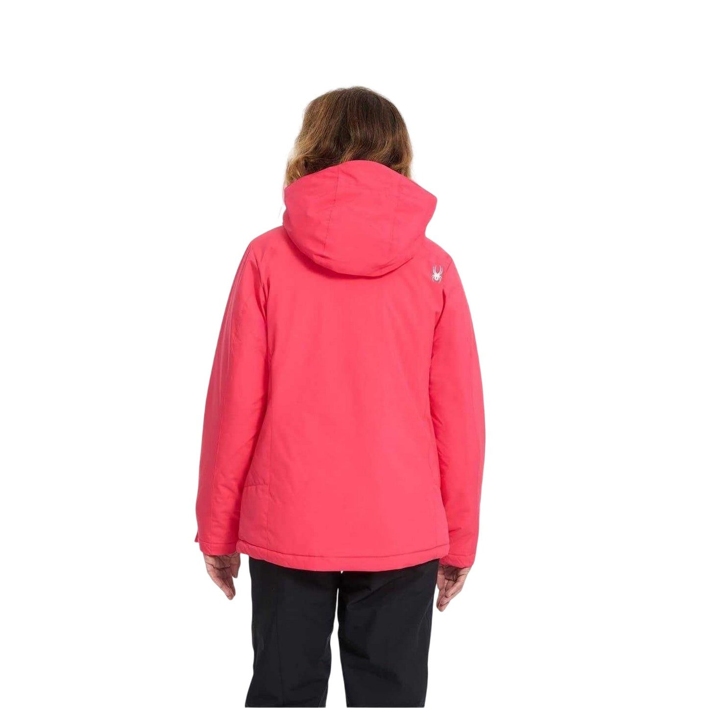 Prism Pink - Back - Spyder Womens-Ladies Patterned Hooded Regular Ski Jacket