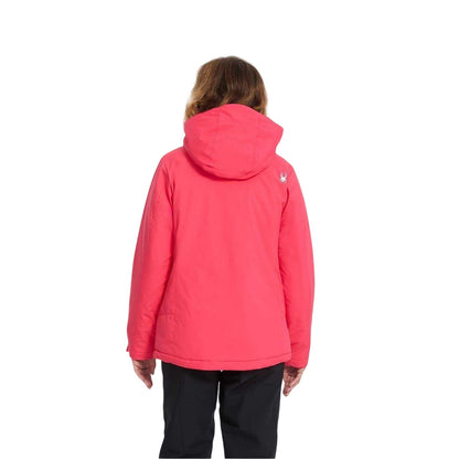 Prism Pink - Back - Spyder Womens-Ladies Patterned Hooded Regular Ski Jacket