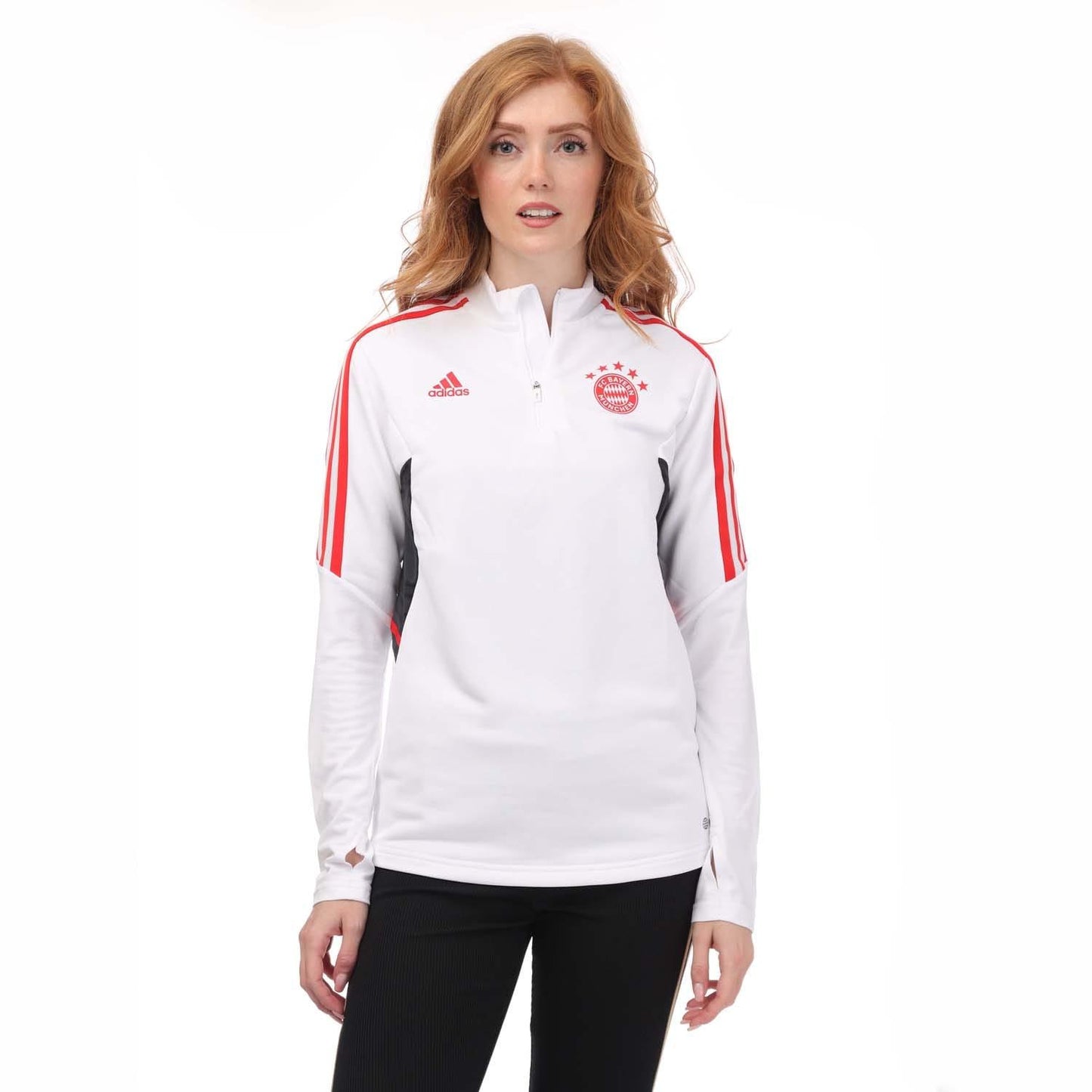 White - Front - Adidas Womens-Ladies 2022-23 FC Bayern Munich Training Top