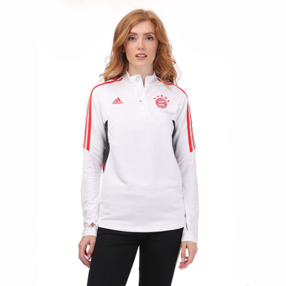 White - Front - Adidas Womens-Ladies 2022-23 FC Bayern Munich Training Top