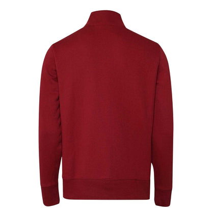 Red - Back - Gant Mens Graphic Half Zip Regular Sweatshirt