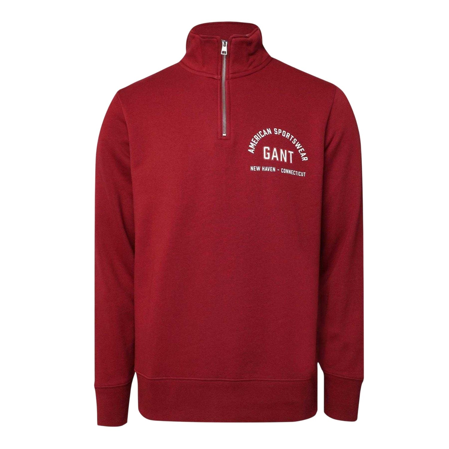 Red - Front - Gant Mens Graphic Half Zip Regular Sweatshirt