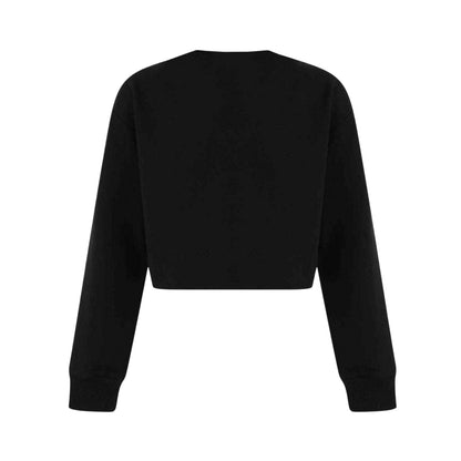 Black - Back - Miso Womens-Ladies Relaxed Fit Crop Sweatshirt