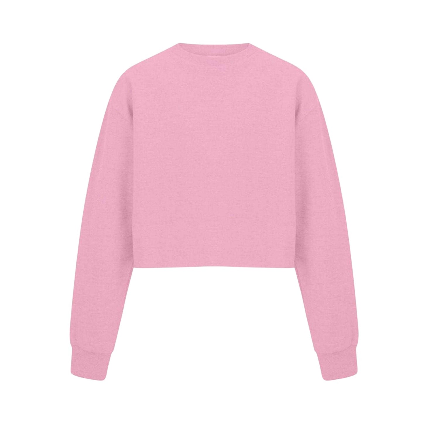 Pink - Front - Miso Womens-Ladies Relaxed Fit Crop Sweatshirt