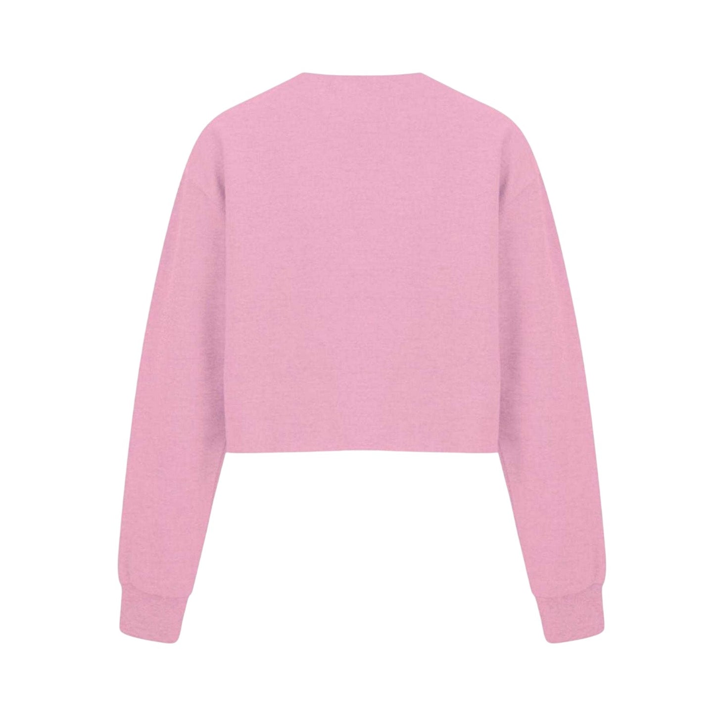 Pink - Back - Miso Womens-Ladies Relaxed Fit Crop Sweatshirt