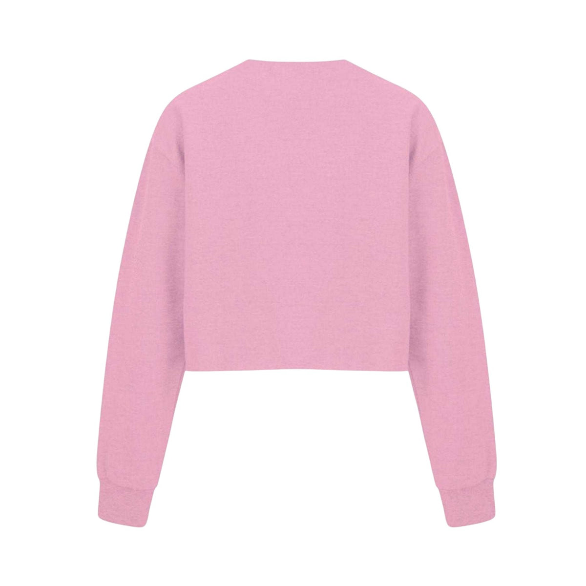 Pink - Back - Miso Womens-Ladies Relaxed Fit Crop Sweatshirt