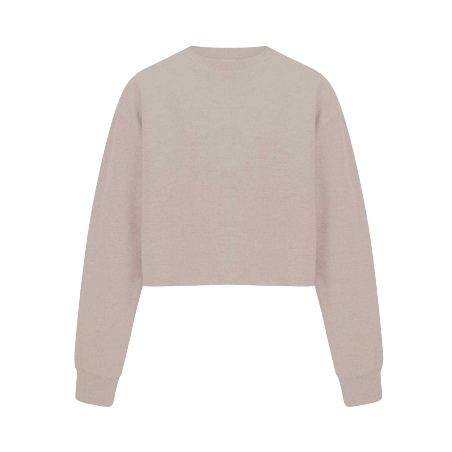 Sand - Front - Miso Womens-Ladies Relaxed Fit Crop Sweatshirt